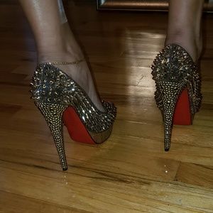 Christian Louboutin Swarovski open-toe pumps